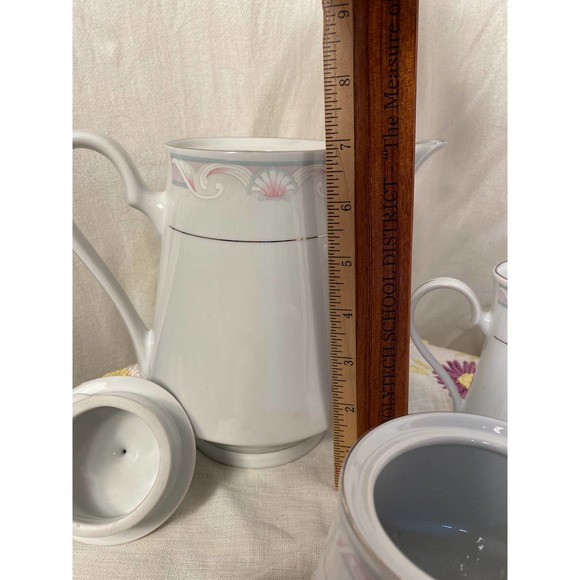 3 Piece Tea Set by Crown Ming Fine China, Tienshan Coquille pattern. Jian Shiang - Picture 5 of 14